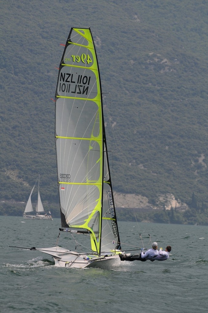 Peter Burling and Blair Tuke - upwind on Garda lake © SW